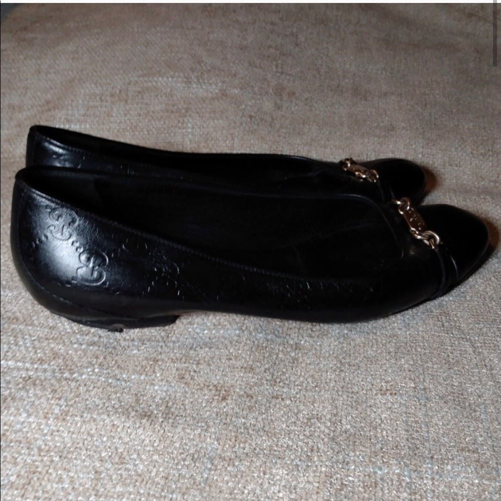 Gucci GG Monogram Leather Flats